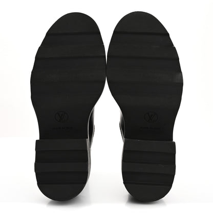 Louis Vuitton Calfskin Monogram Beaubourg Ankle Boots 38 Black 6 of 9