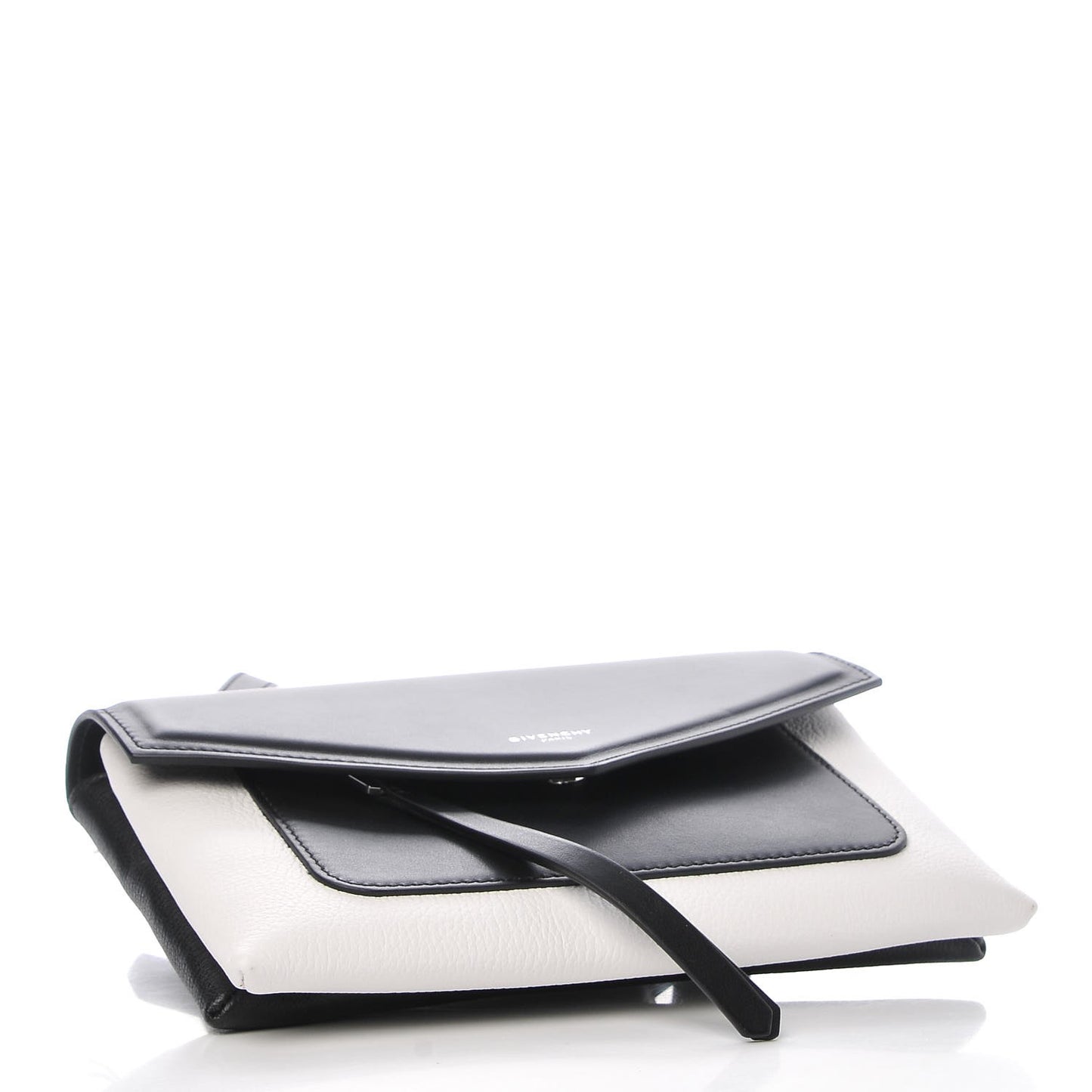 Calfskin Duetto Crossbody Bag White Black
