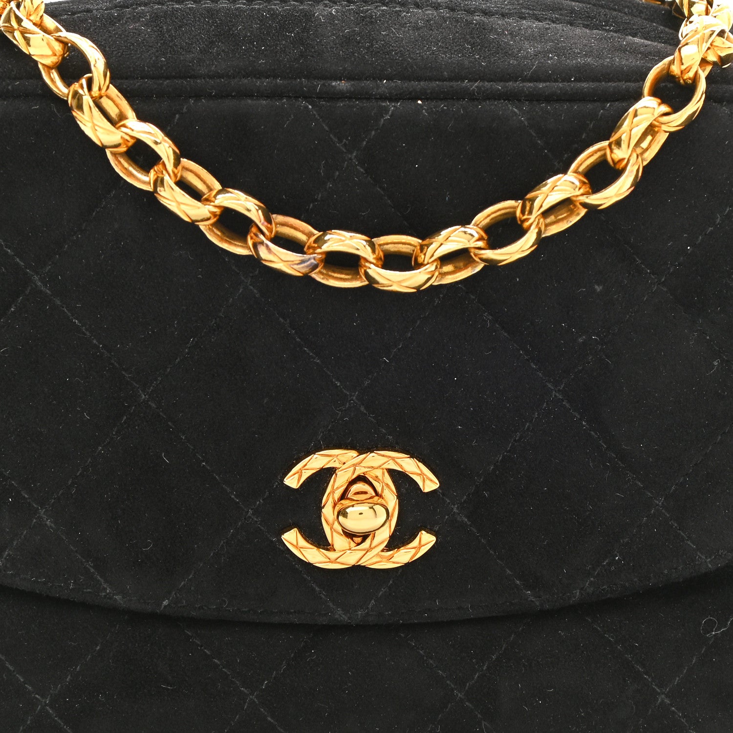 Chanel Suede Quilted CC Camera Case Black 8 of 10