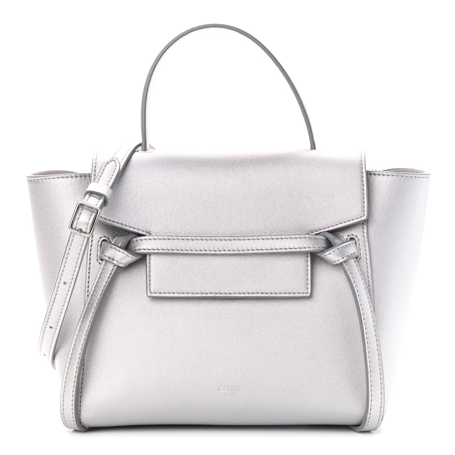 Celine Laminated Calfskin Nano Belt Bag Silver 1 of 9