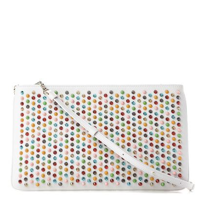 Christian Louboutin Calfskin Empire Spikes Loubiposh Clutch White Multi 1 of 9
