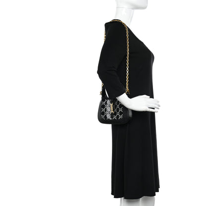 Gucci Lizard Mesh GG Crystals Mini Jackie 1961 Black 2 of 9