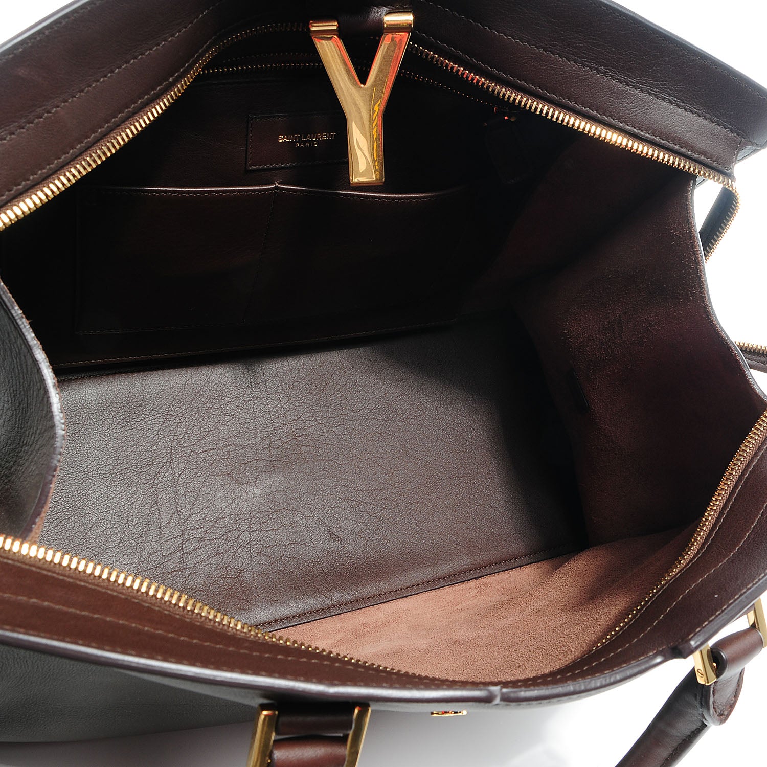 Saint Laurent Leather Medium Classic Y Cabas Brown 6 of 10