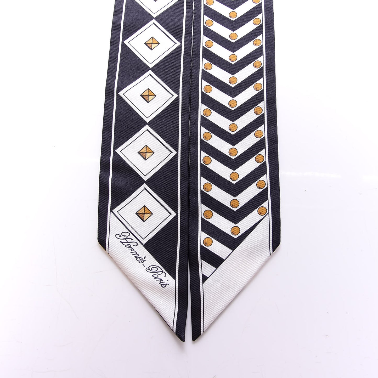 Silk Colliers Et Chiens Twilly Black Gold White