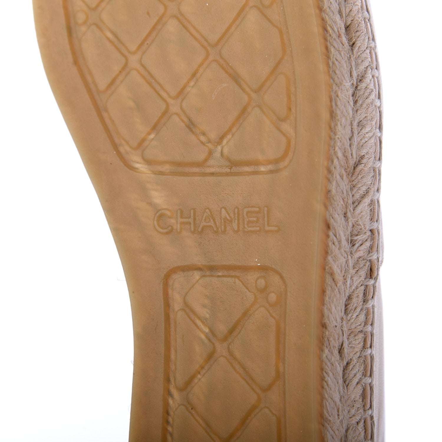 Chanel Lambskin CC Espadrilles 38 Beige Black 7 of 9