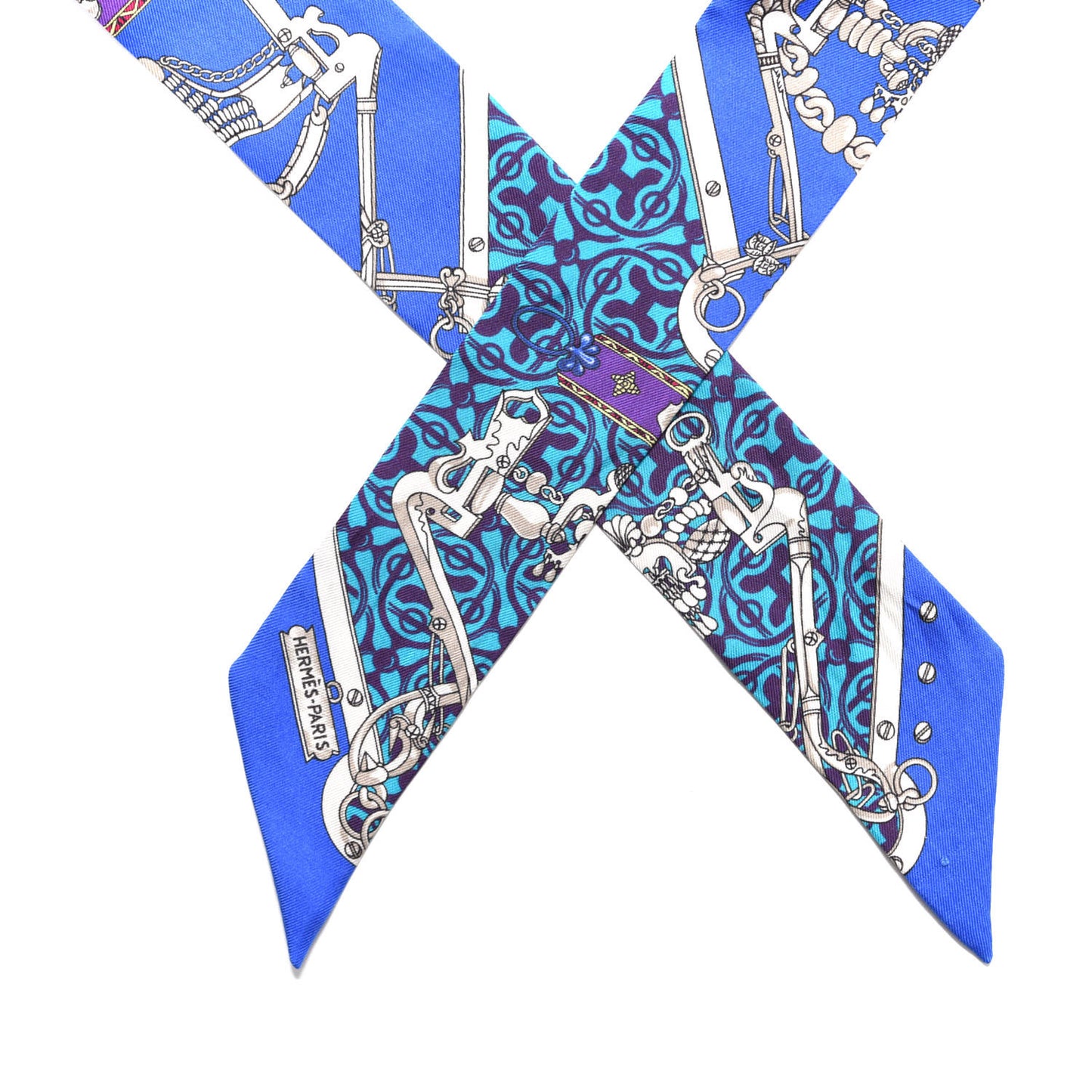 Silk Mors Et Gourmettes Remix Twilly Bleu Roy Turquoise Prune