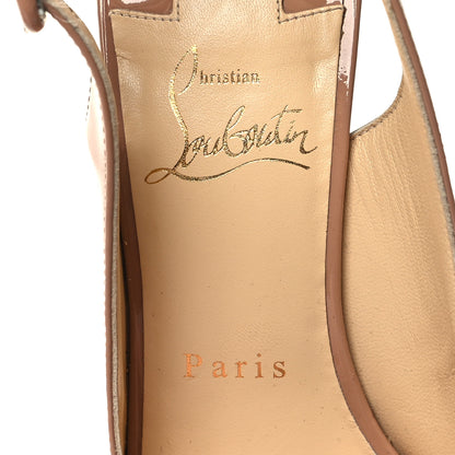 Christian Louboutin Patent Cork Une Plume Sling 120 Wedges 37 Nude 7 of 8