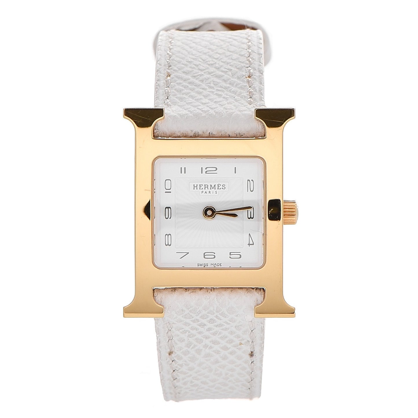Stainless Steel Epsom 21mm Heure H Hour Quartz Watch Blanc
