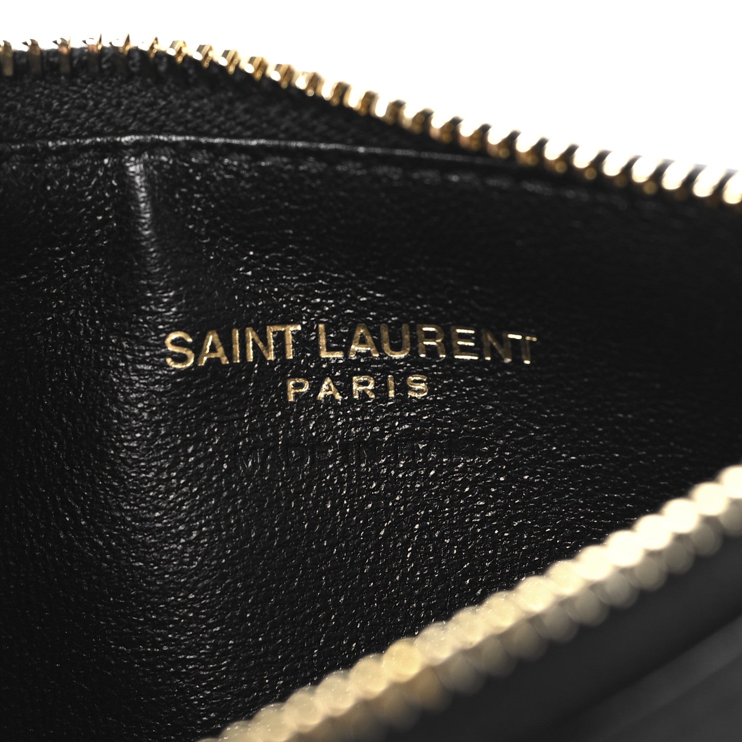 Saint Laurent Lambskin Matelasse Cassandre Carre Fragments Zippered Card Case Black 6 of 8