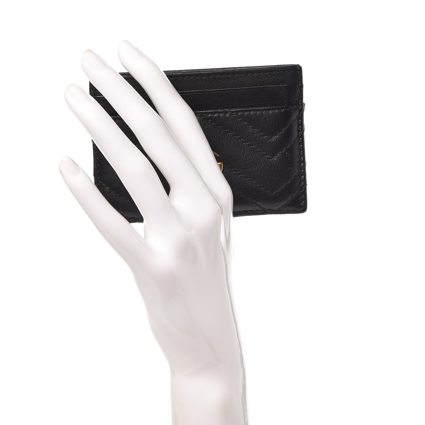 Calfskin Matelasse GG Marmont Card Holder Black