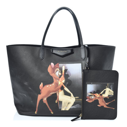 Givenchy Textured Coated Canvas Bambi Print Large Antigona Tote Black 1 of 15