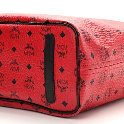 MCM Visetos Medium Project Reversible Shopper Tote Ruby Red Black 14 of 17