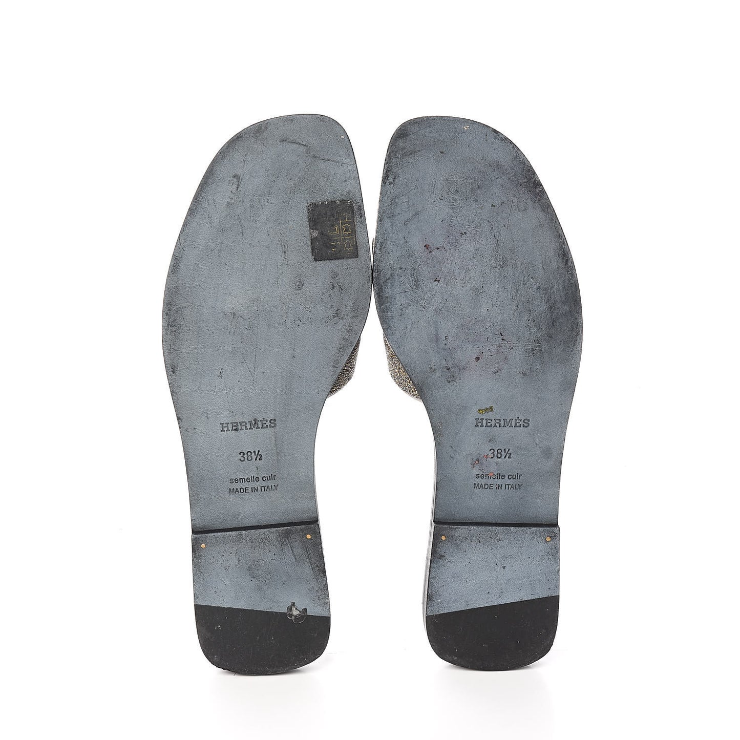 Suede Goatskin Crystal Powder Oran Sandals 38.5