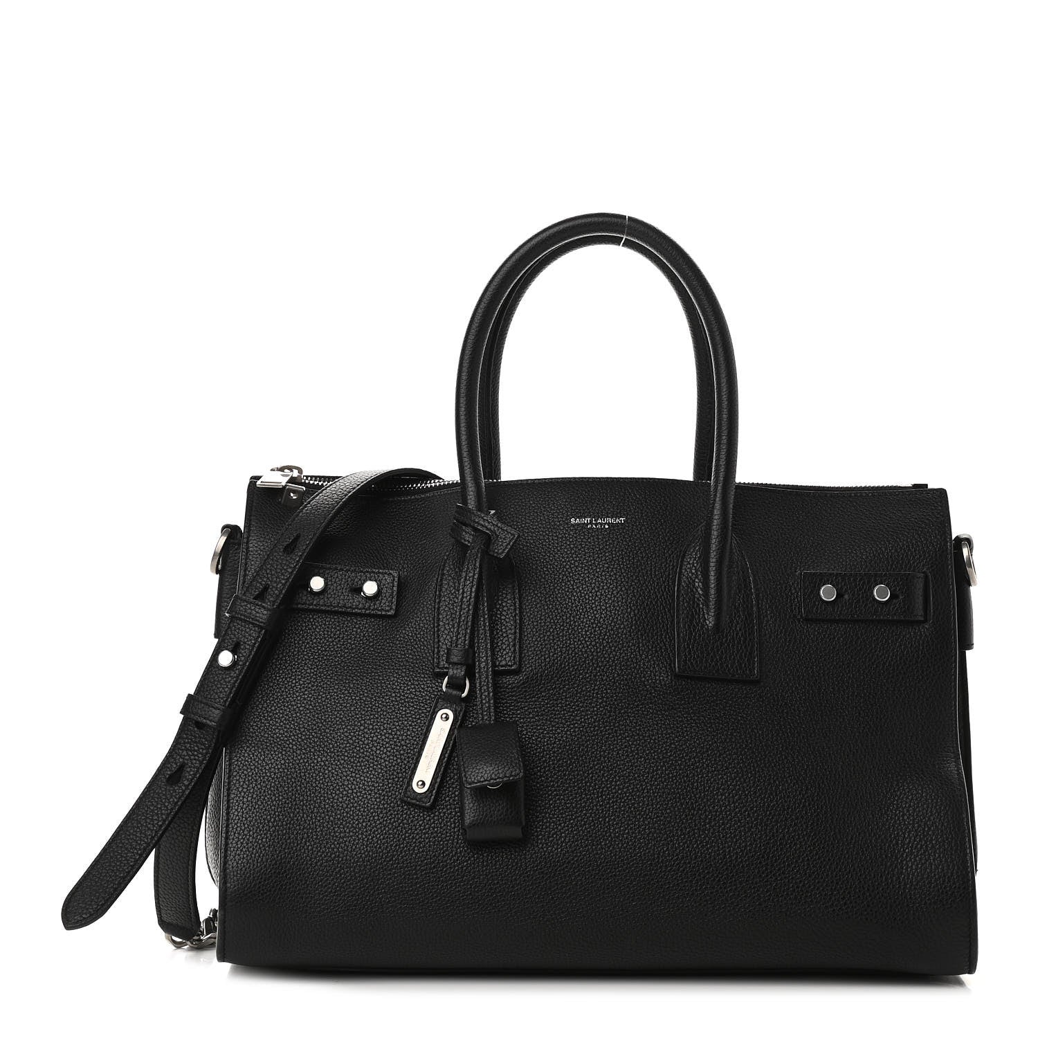 Saint Laurent Grained Calfskin Small Supple Sac De Jour Black 1 of 15