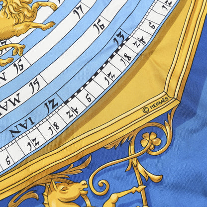 Hermes Silk Astrologie Scarf 90 Light Blue White Gold 4 of 6