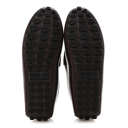 Gucci Calfskin Mens Horsebit Driver Loafers 8 Brown 6 of 10