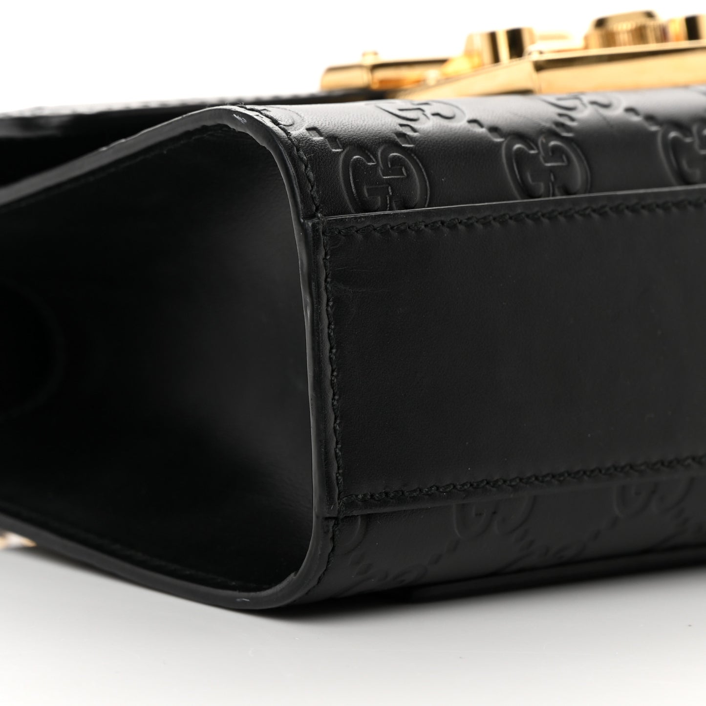 Guccissima Small Padlock Shoulder Bag Black