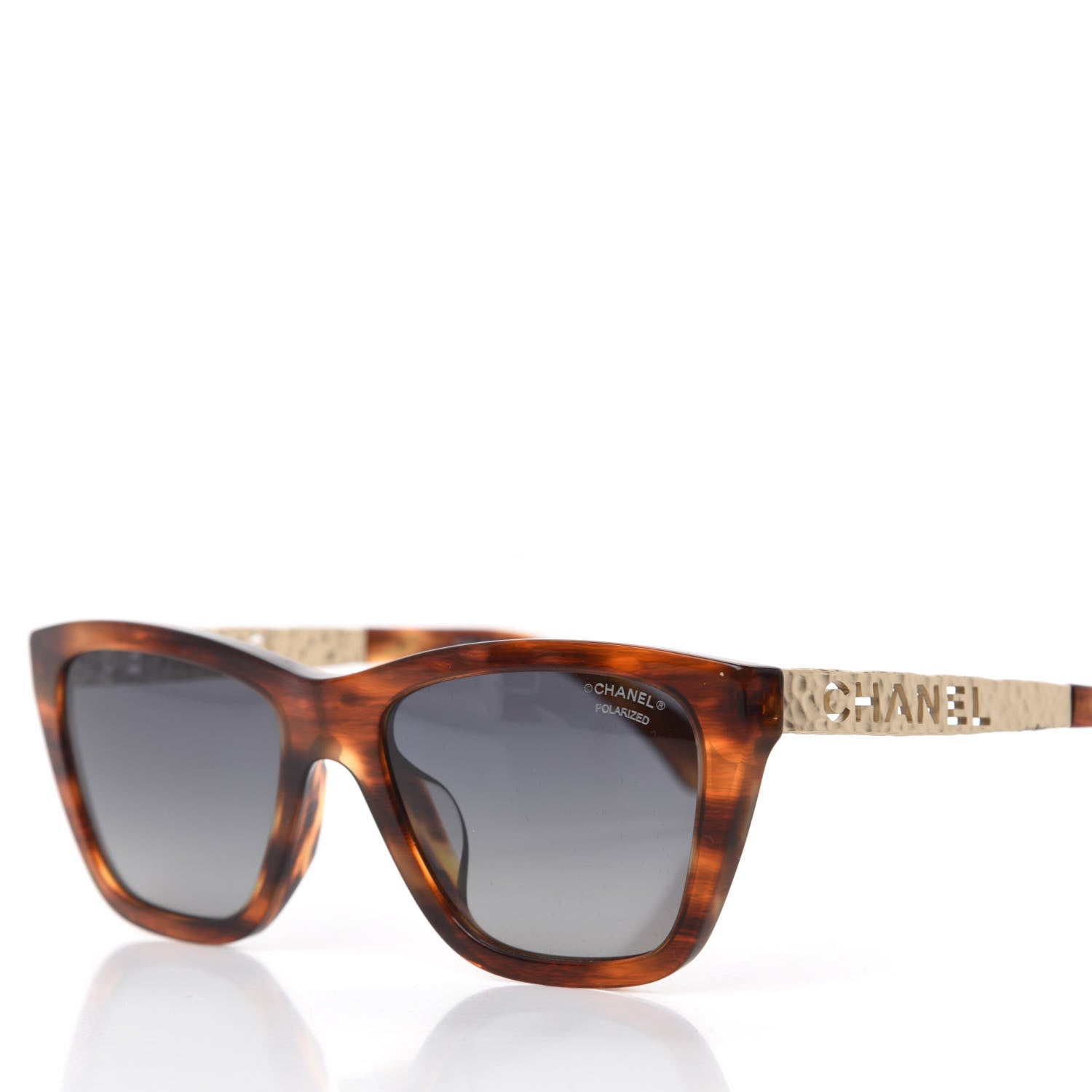Chanel Acetate Metal Rectangle Sunglasses 5442-A Tortoise 6 of 9