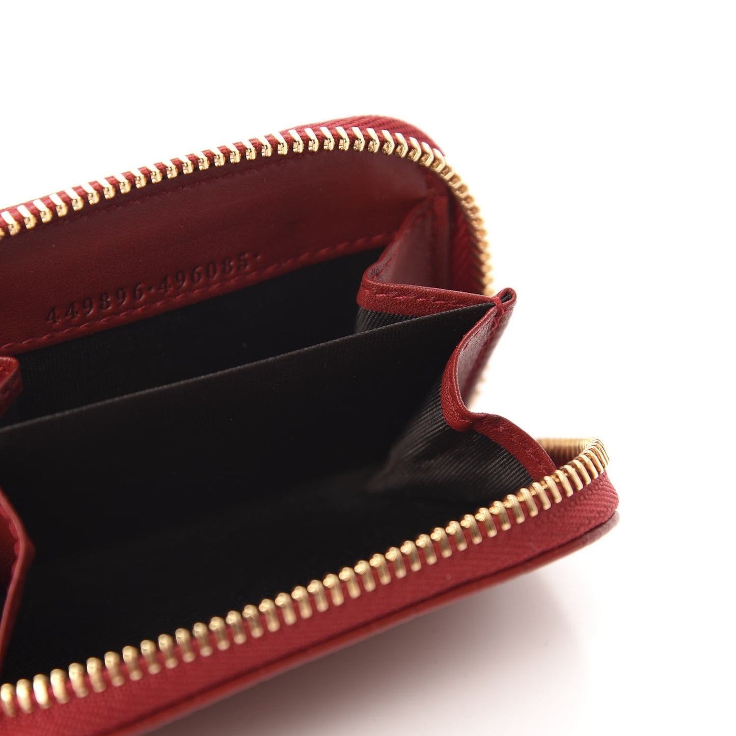 Microguccissima Zip Around Card Case Red
