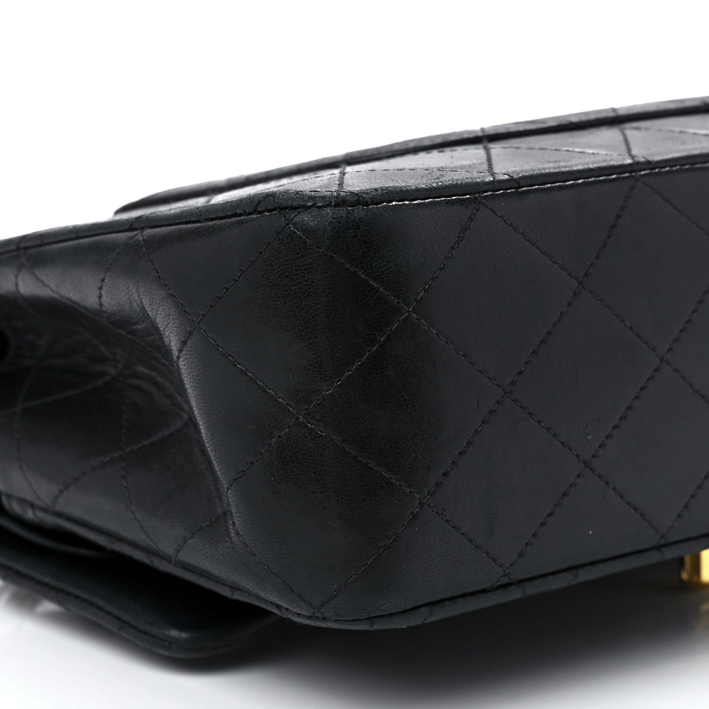Lambskin Quilted Medium Double Flap Black