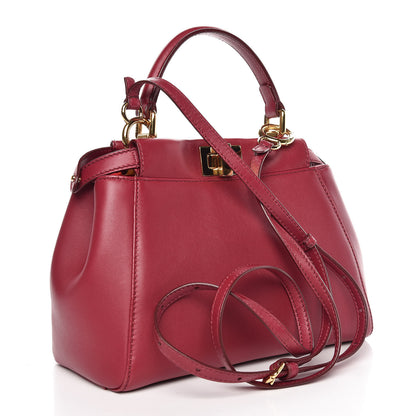 Fendi Nappa Monster Eyes Mini Peekaboo Iconic Satchel Amarena Fiamma 5 of 9