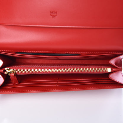 MCM Visetos Continental Flap Wallet Red 5 of 6