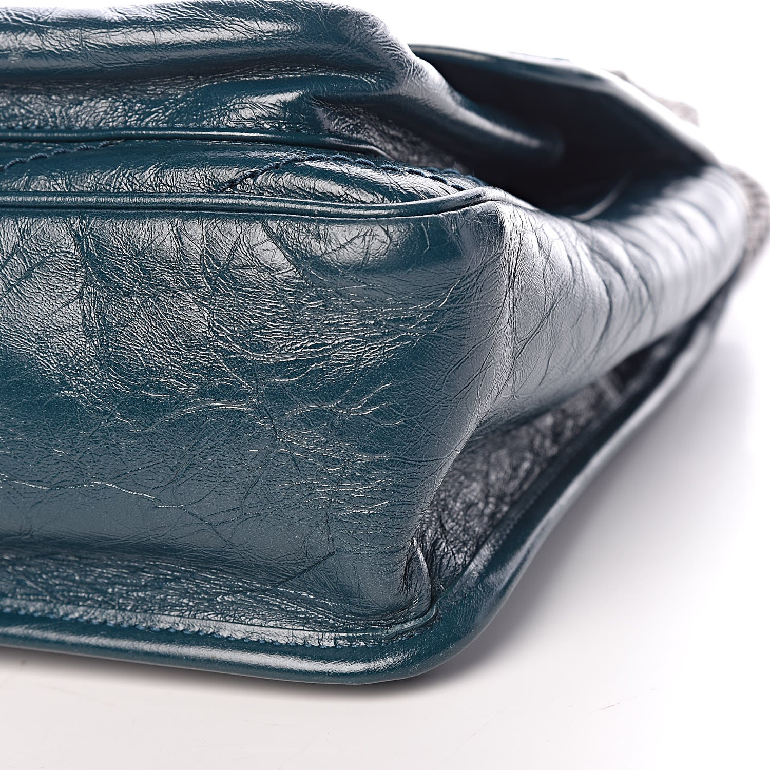 Saint Laurent Crinkled Calfskin Matelasse Monogram Medium Niki Chain Satchel Peacock Green 13 of 13