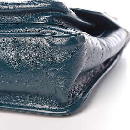 Saint Laurent Crinkled Calfskin Matelasse Monogram Medium Niki Chain Satchel Peacock Green 13 of 13