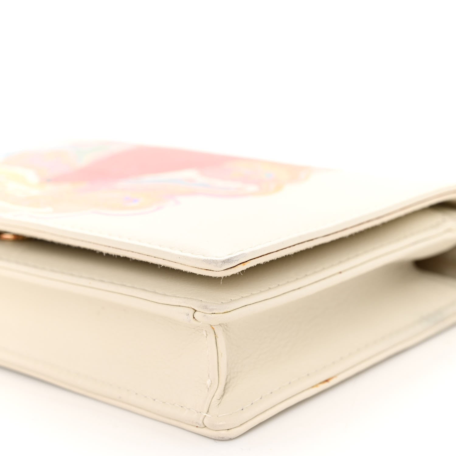 Christian Dior Calfskin Amour Wallet On Chain Latte Multicolor 9 of 11