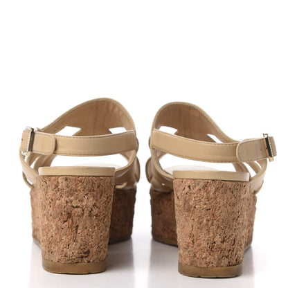 Chanel Lambskin Cork Pearl CC Platform Sandals 38 Beige 7 of 12
