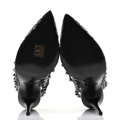 Valentino Garavani Calfskin Nappa Boudoir Rockstud Ankle Strap 100mm Pumps 38 Black 5 of 12