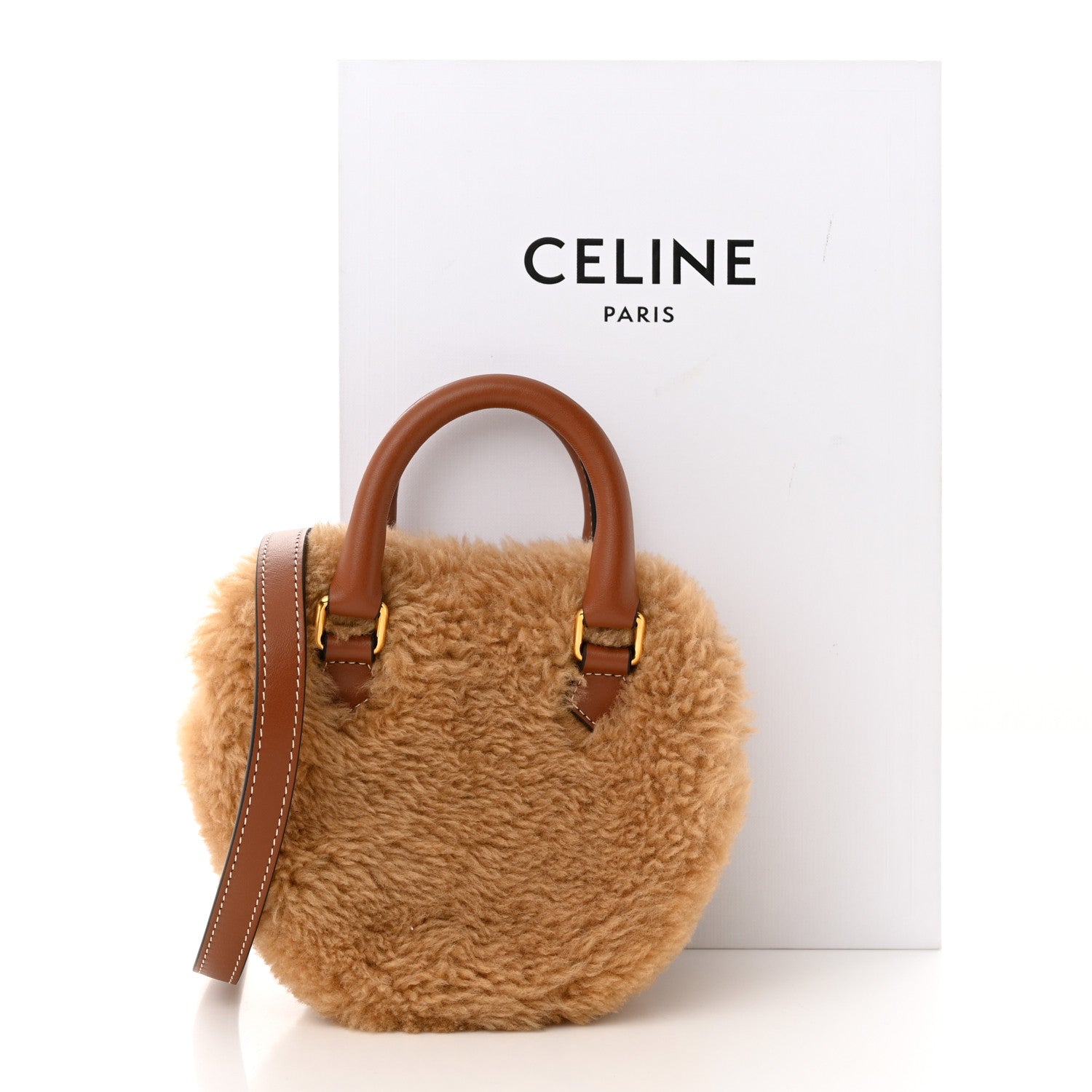 Celine Calfskin Fluffy Shearling Bag Beige 11 of 11