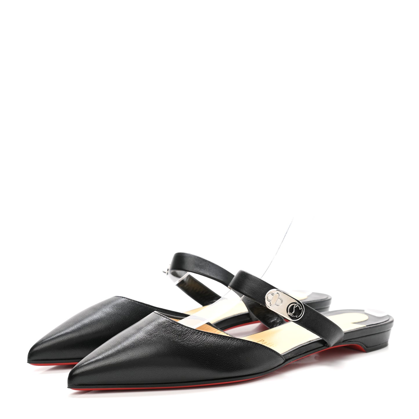Nappa Choc Lock Flats 38 Black