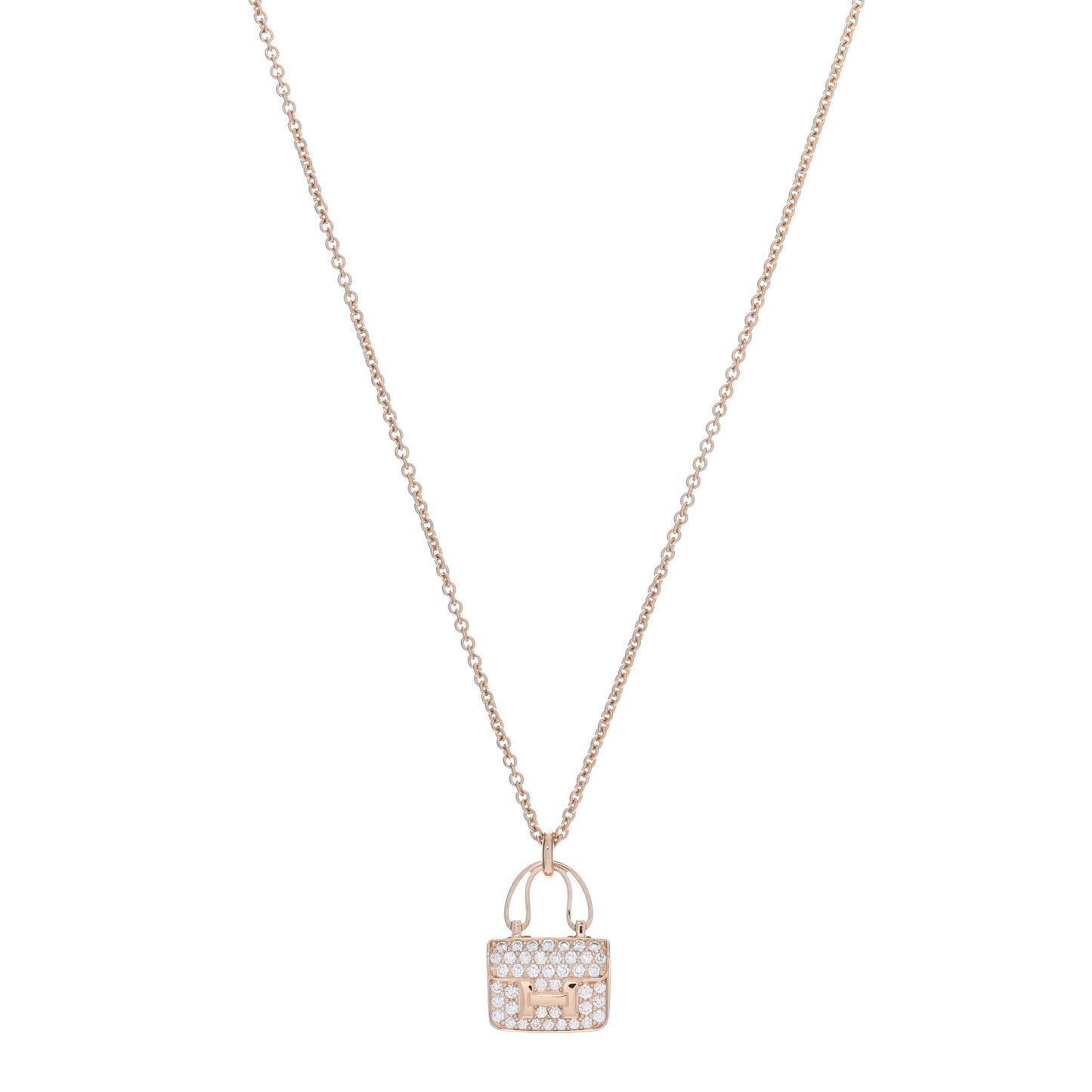 18K Rose Gold Diamond Constance Amulettes Pendant Necklace