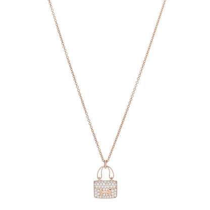 Hermes 18K Rose Gold Diamond Constance Amulettes Pendant Necklace 1 of 6