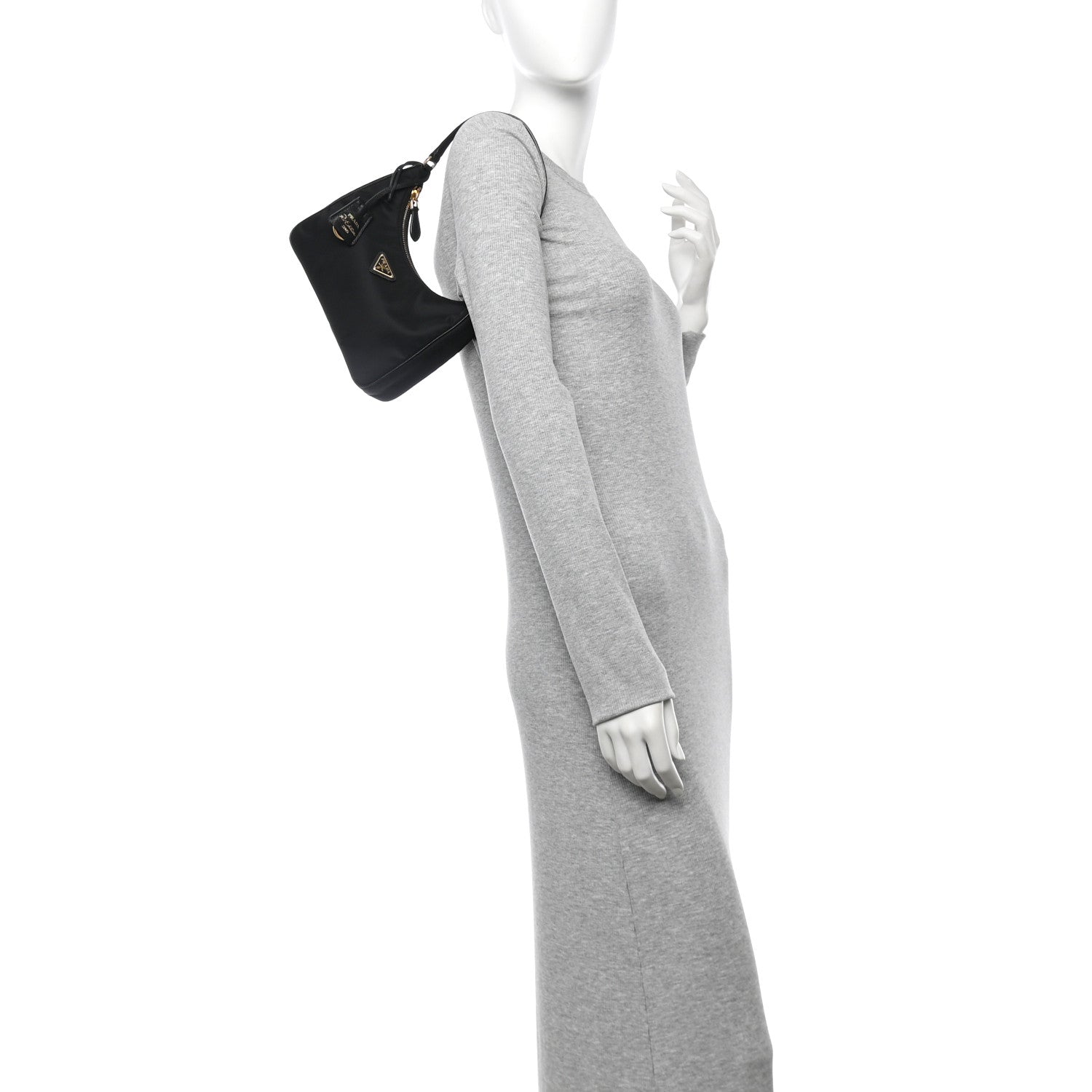 Prada Tessuto Nylon Saffiano Mini Re-Edition 2005 Bag Black 2 of 12