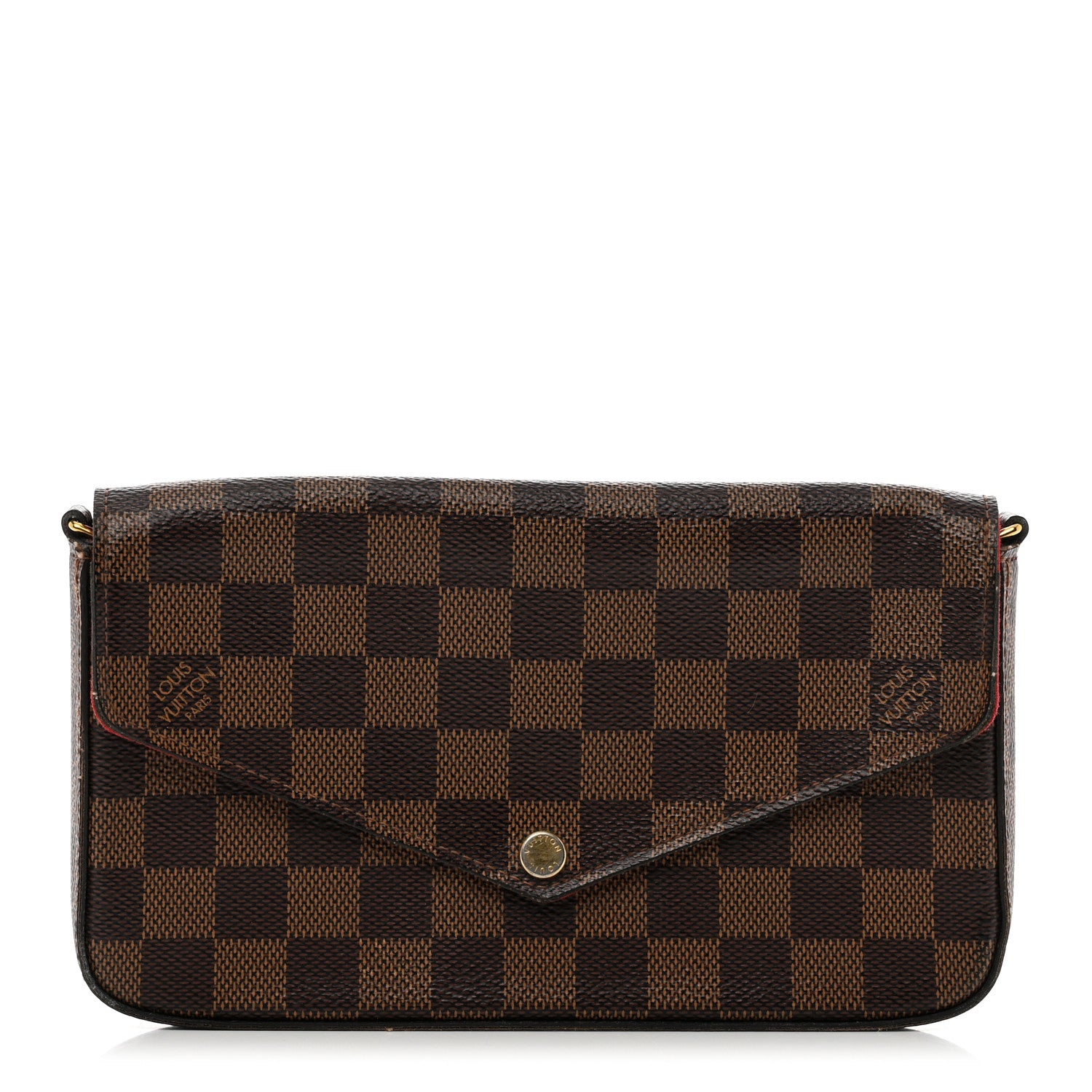 Louis Vuitton Damier Ebene Pochette Felicie Chain Wallet 1 of 9