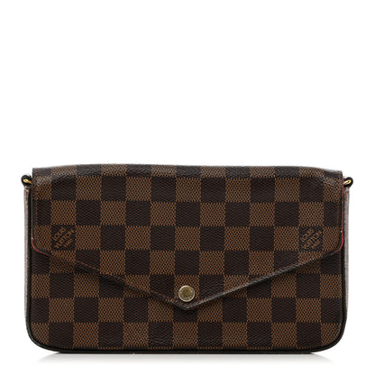 Louis Vuitton Damier Ebene Pochette Felicie Chain Wallet 1 of 9