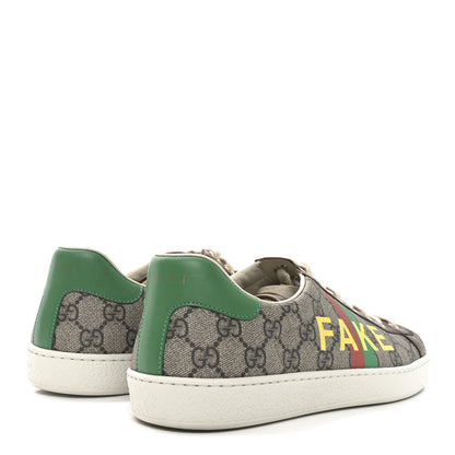 Gucci GG Supreme Monogram Fake/Not Mens Ace Sneakers 8 Beige New Shamarock Brown Sugar 5 of 9