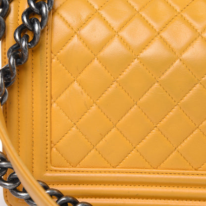 Chanel Lambskin Quilted Medium Boy Flap Yellow 16 of 22