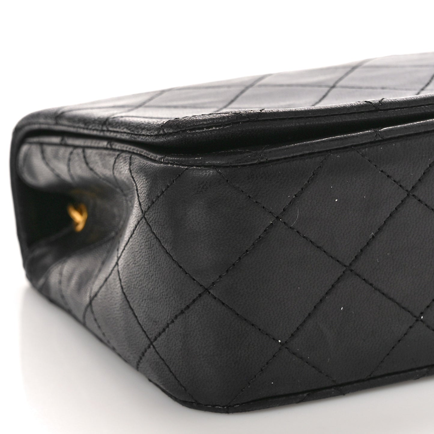 Lambskin Quilted Small Single Flap Black