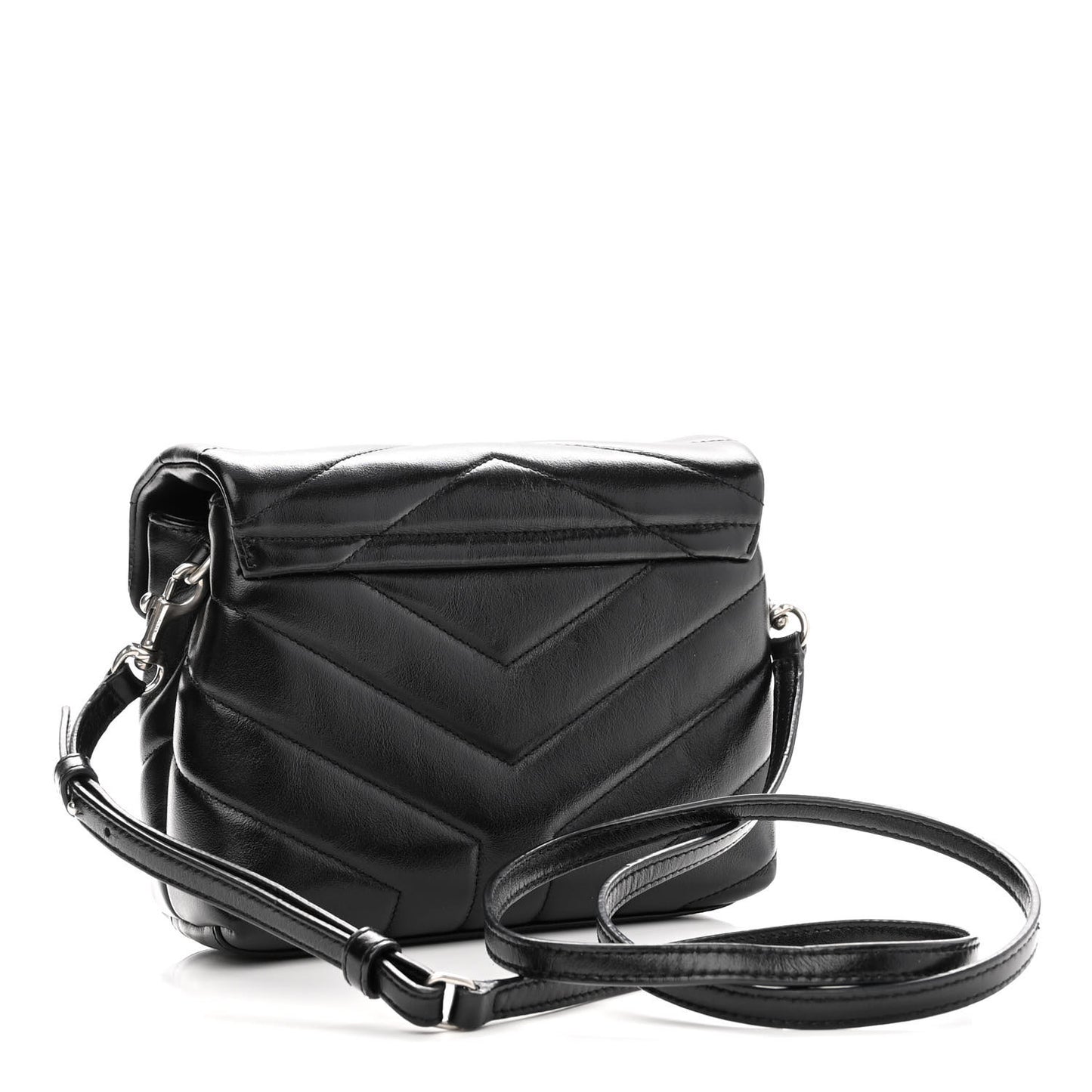 Calfskin Y Quilted Monogram Toy Loulou Crossbody Bag Black