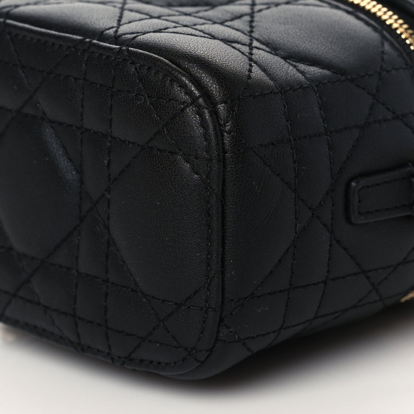 Lambskin Cannage Micro Lady Dior Vanity Case Black