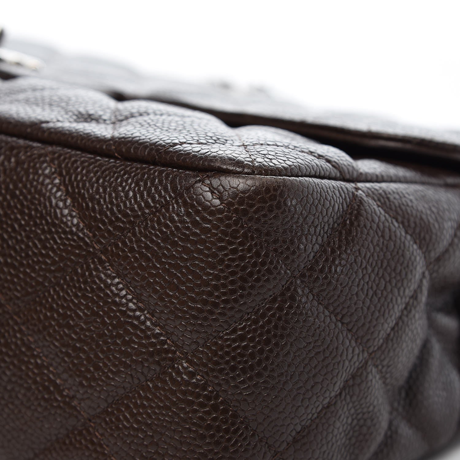 Chanel Caviar Quilted Jumbo Single Flap Dark Brown 12 of 13