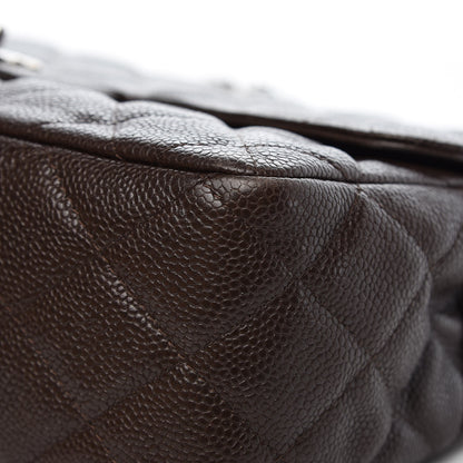 Chanel Caviar Quilted Jumbo Single Flap Dark Brown 12 of 13