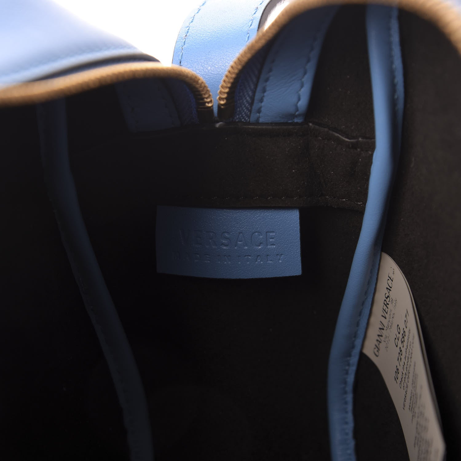 Versace Calfskin Logo Camera Bag Blue 8 of 9