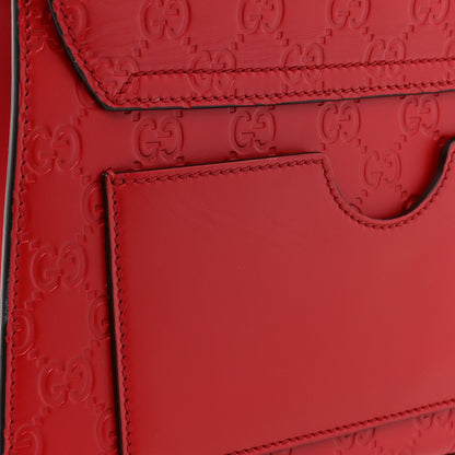 Gucci Guccissima Signature Small Padlock Top Handle Bag Hibiscus Red 11 of 11