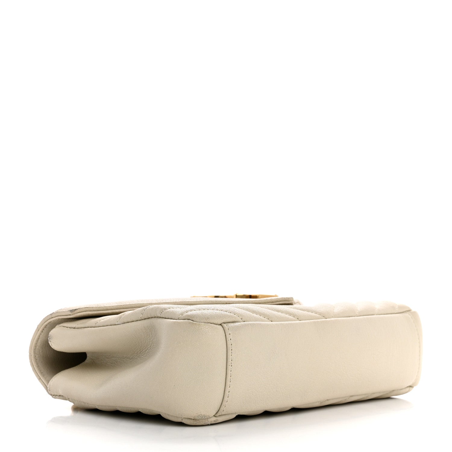 Saint Laurent Sheepskin Matelasse Chevron Monogram Medium College Bag Crema Soft 4 of 19
