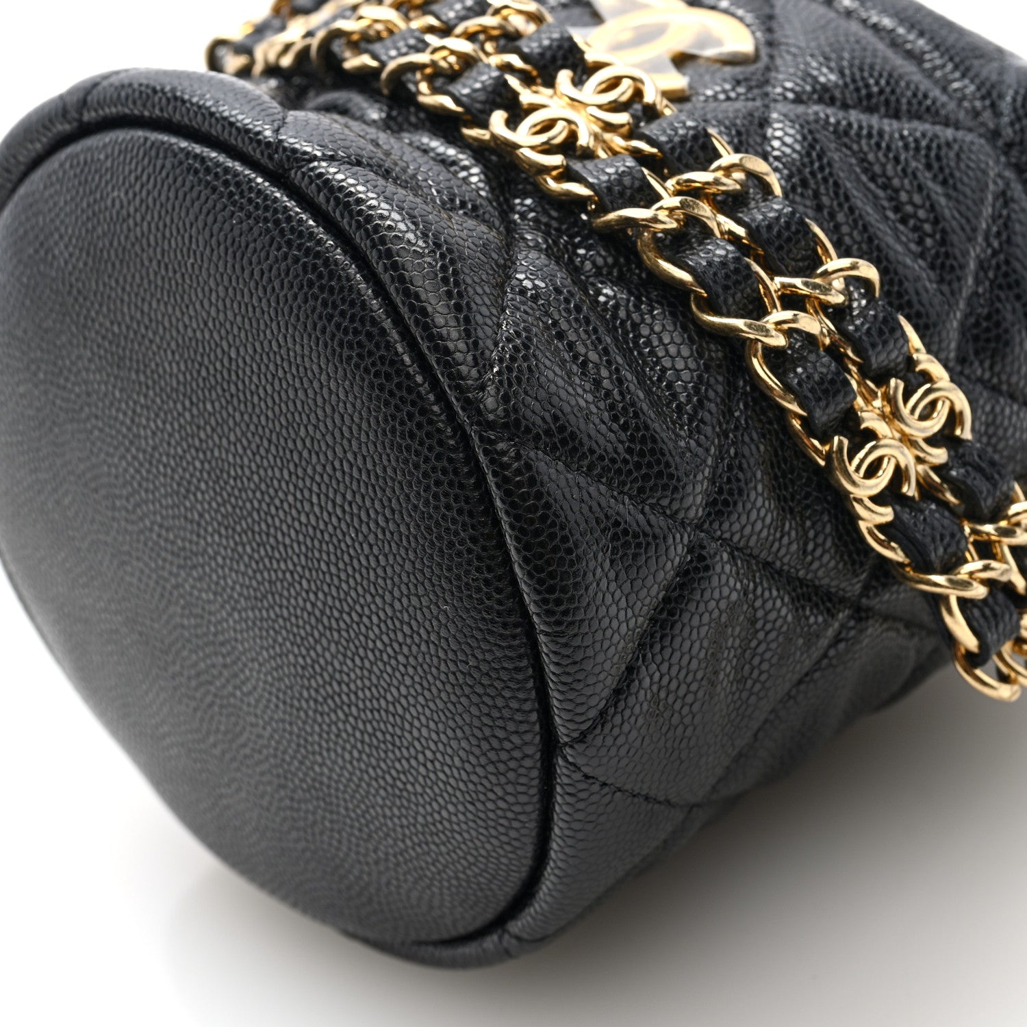 Chanel Caviar Quilted Coco First Bucket Clutch With Chain Black 10 of 10