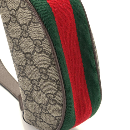 Gucci GG Supreme Monogram Textured Calfskin Web Mini Ophidia Half Moon Hobo Beige Ebony New Acero 13 of 14